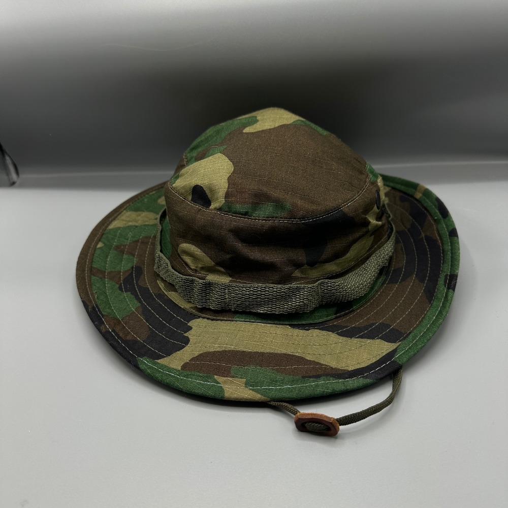 US Military Woodland Camo Boonie Hat Jungle Type II Ripstop Size 7.5 USA Made